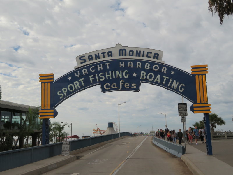 Entry to Santa Monica Pier: Official end to Route 66 is halfway along the pier
